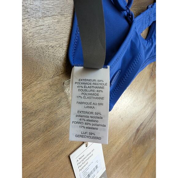 Vuori Heat Wave Bikini Top Womens M Blue Performance Adjustable Strap Stretch - Picture 4 of 4